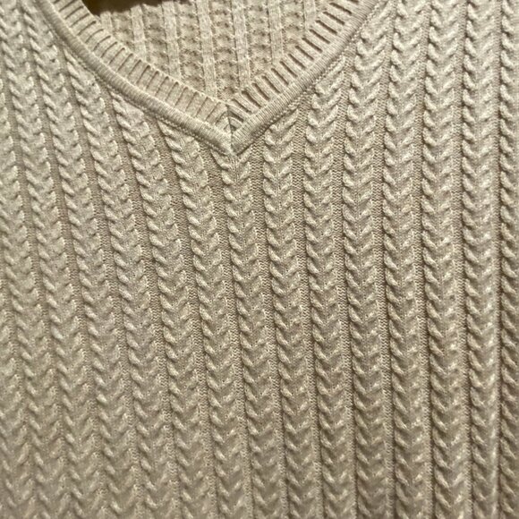Vintage Laura Scott Cotton Fine Knit Cable Minimalist Office Preppy Sweater L - Picture 5 of 6